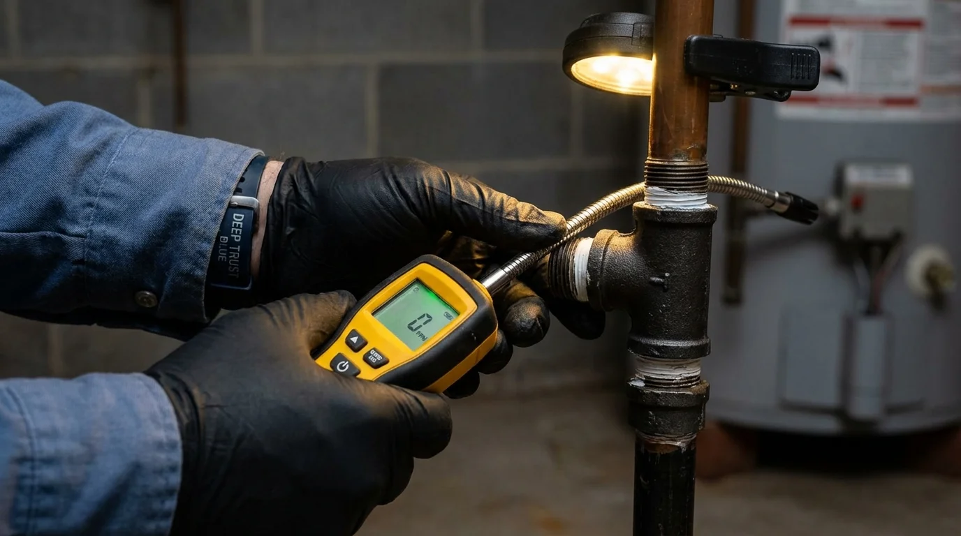 Gas leak detection with electronic sniffer by Johns Plumbing LLC in Palm Beach