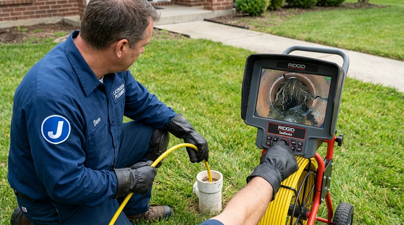 Sewer camera inspection being performed by Johns Plumbing LLC in Palm Beach