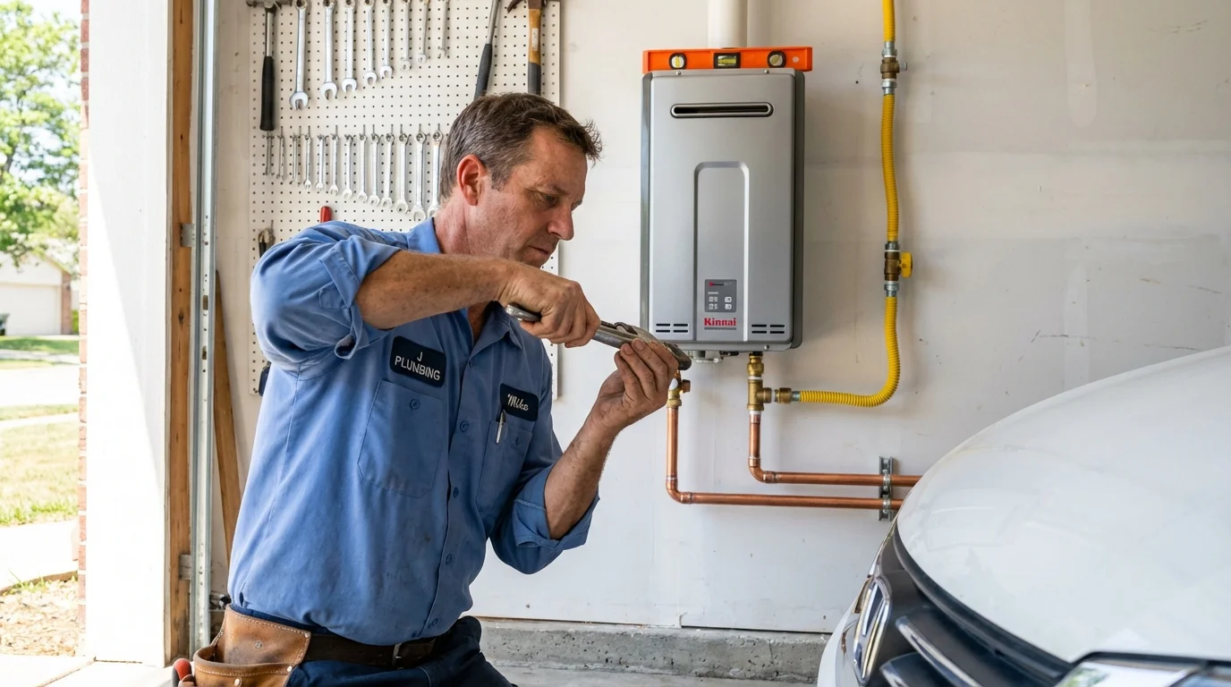 Tankless water heater installation by a Johns Plumbing LLC plumber in Palm Beach